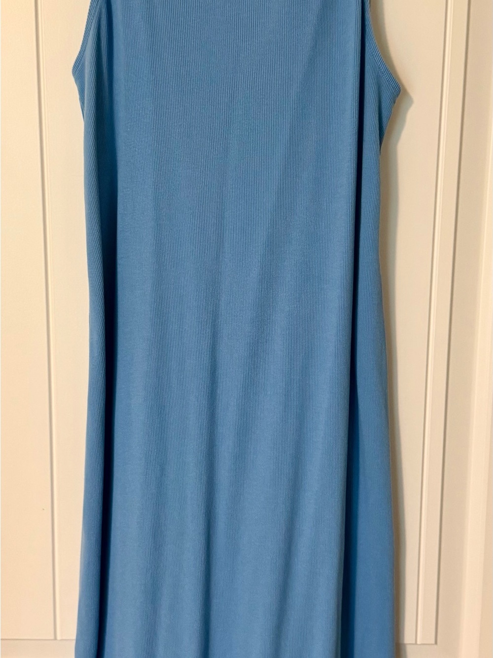 Sleeveless Blue Knit Maxi Dress - Elegant Everyday Style